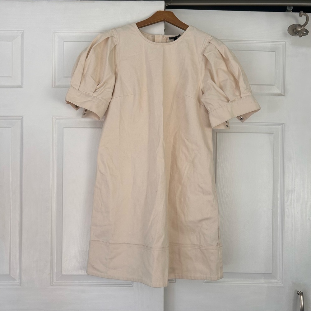 Who What Wear Cream Lightweight Babydoll Dress